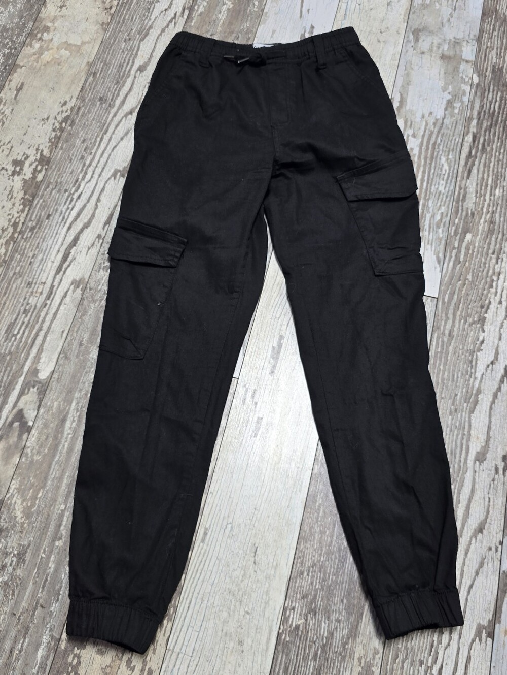 Kreamy Women's Black Utility Cargo Jogger Pants Size Medium Y2K
